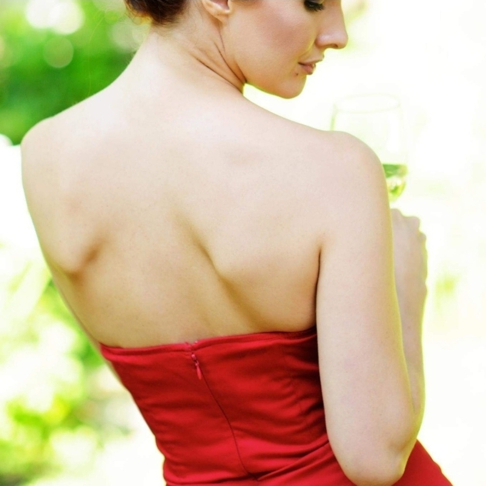 Elegant Red Strapless Dress